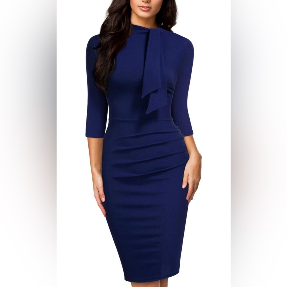 New with tags Half Collar Ruffle Style Cocktail Pencil Dress size medium